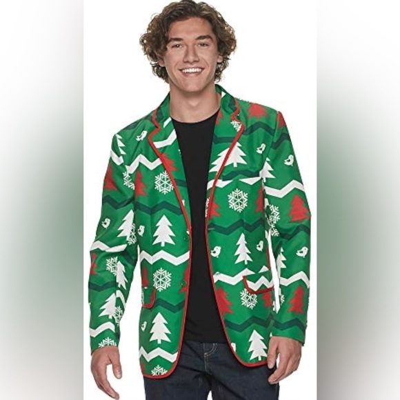 New Men's Christmas Starlight Colorful Polyester Blazer - Picture 2 of 3